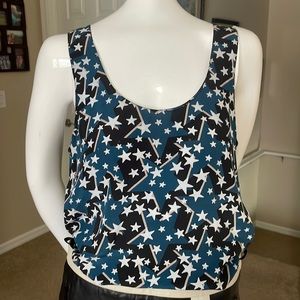 Equipment Femme Tank Top Scoop Neck Star Celestial Print Tank Camisole Silk XS